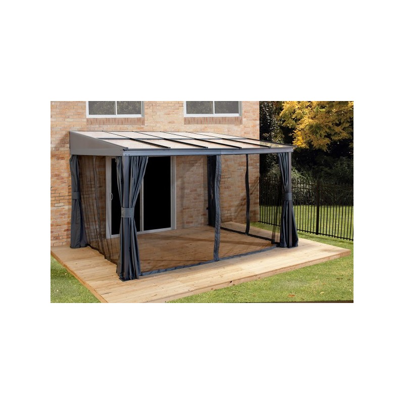 Sojag Pompano 10x10 Aluminum Wall Gazebo Kit - Charcoal (500-9167542)
