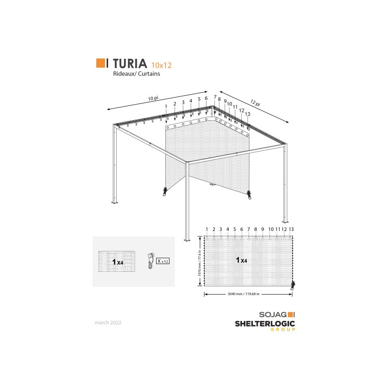 Sojag Turia 10x12 Gazebo - Gray (312-9168136)