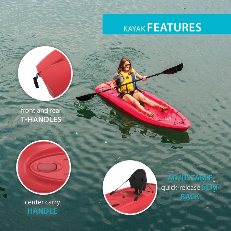 Lifetime Hydros 8.5 ft. Sit-On-Top Kayak w/ Paddle - Red (90936)