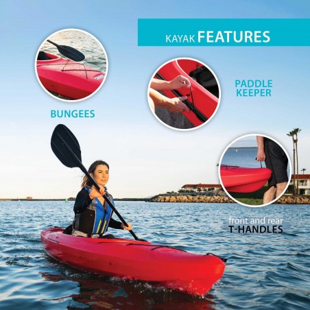 Lifetime Charger 100 Sit-In 10 ft Kayak w/ Paddle - Red (90963)