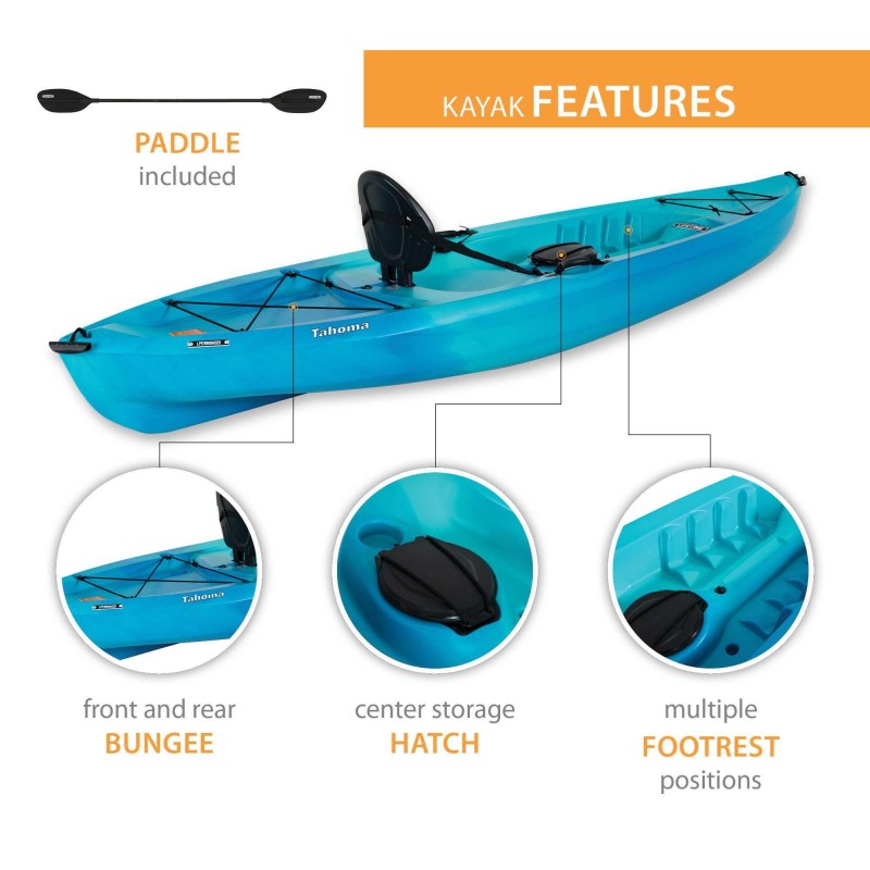 Lifetime Tahoma 100 Sit-On-Top Kayak w/ Paddle - Bahama Fusion (91116)