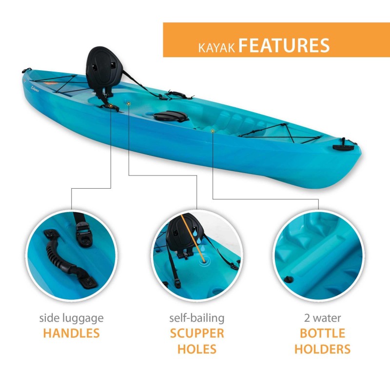 Lifetime Tahoma 100 Sit-On-Top Kayak w/ Paddle - Bahama Fusion (91116)
