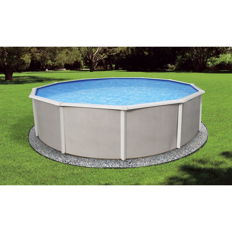 Blue Wave Belize 24-ft Round 52-in Deep 6-in Top Rail Swimming Pool Package (NB3034)