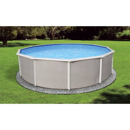 Blue Wave Belize 24-ft Round 52-in Deep 6-in Top Rail Swimming Pool Package (NB3034)
