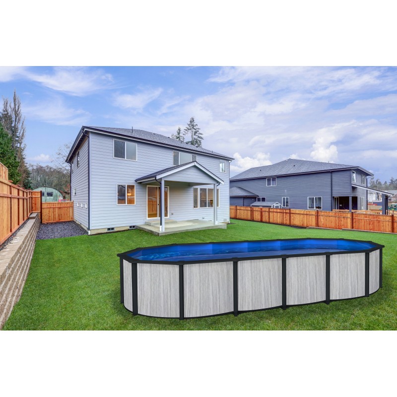 Blue Wave Savannah 15x30-ft Oval 52-in Deep Hybrid Pool Package with 8-in Top Rail (NB19920)