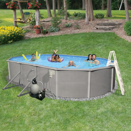 Blue Wave Belize 15-ft x 30-ft Oval 52-in Deep 6-in Top Rail Swimming Pool Package (NB3044) Blue Wave Belize 15-ft x 30-ft Oval 52-in Deep 6-in Top Rail Swimming Pool Package (NB3044)