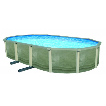 Blue Wave Trinity 15-ft x 30-ft Oval 52-in Deep 7-in Top Rail Steel Wall Swimming Pool Package (NB19915)