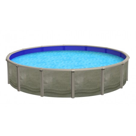 Blue Wave Trinity 27-ft Round 52-in Deep Steel Wall Pool Package with 7-in Top Rail (NB19914)