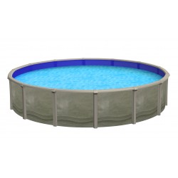 Blue Wave Trinity 24-ft Round 52-in Deep Steel Wall Pool Package with 7-in Top Rail (NB19913)