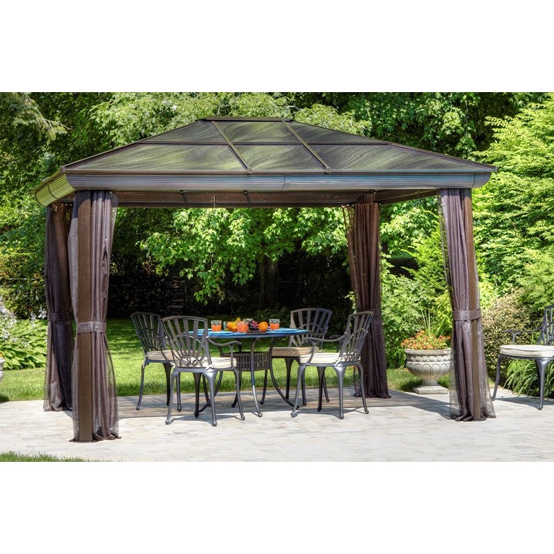 Gazebo Penguin Venus - Gazebo 10x12 Polycarbonate Roof - Brown (43202-22)