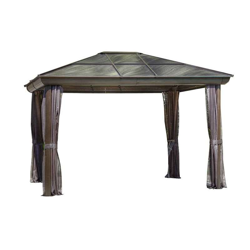Gazebo Penguin Venus - Gazebo 10x12 Polycarbonate Roof - Brown (43202-22)