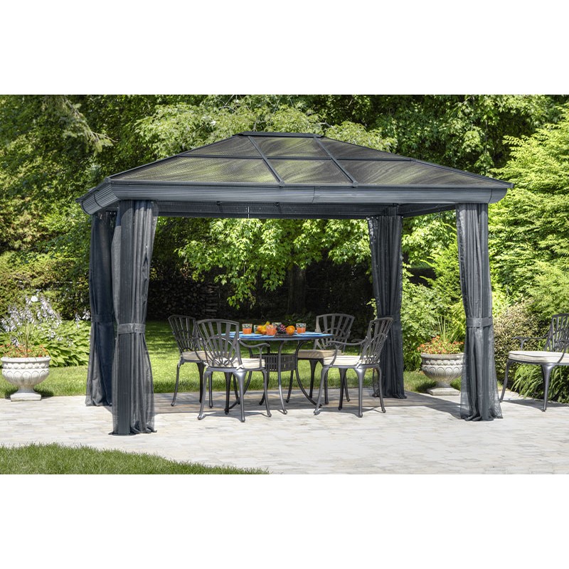 Gazebo Penguin Venus - Gazebo 10x14 Polycarbonate Roof - Gray (43204-32)