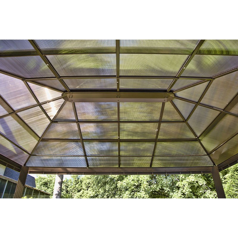 Gazebo Penguin Venus - Gazebo 12x14 Polycarbonate Roof - Brown (43224-22)