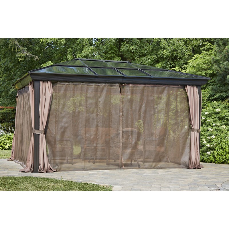 Gazebo Penguin Venus - Gazebo 12x14 Polycarbonate Roof - Brown (43224-22)