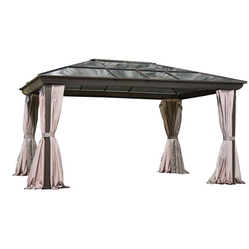Gazebo Penguin Venus - Gazebo 12x14 Polycarbonate Roof - Brown (43224-22)