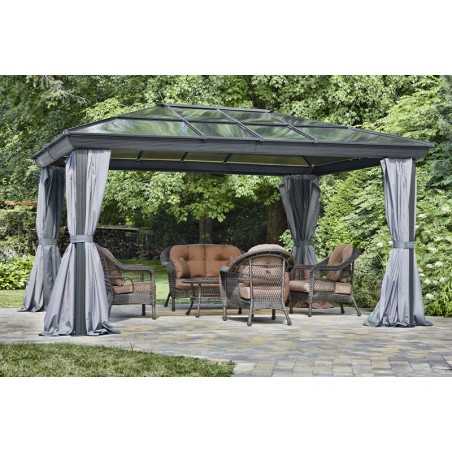 Gazebo Penguin Venus - Gazebo 12x14 Polycarbonate Roof - Gray (43224-32)