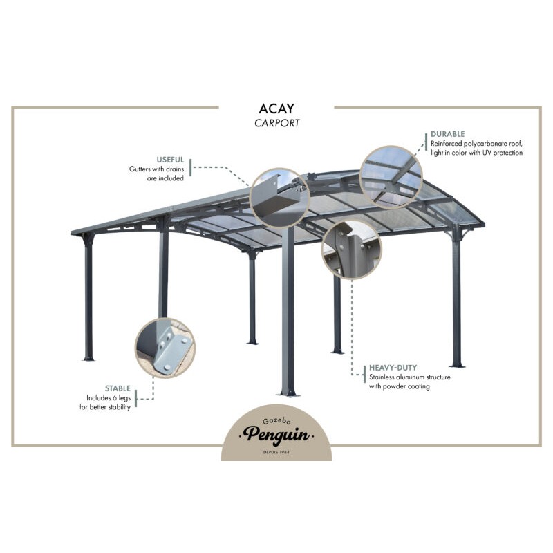 Gazebo Penguin Acai - Carport Kit (455006-32)