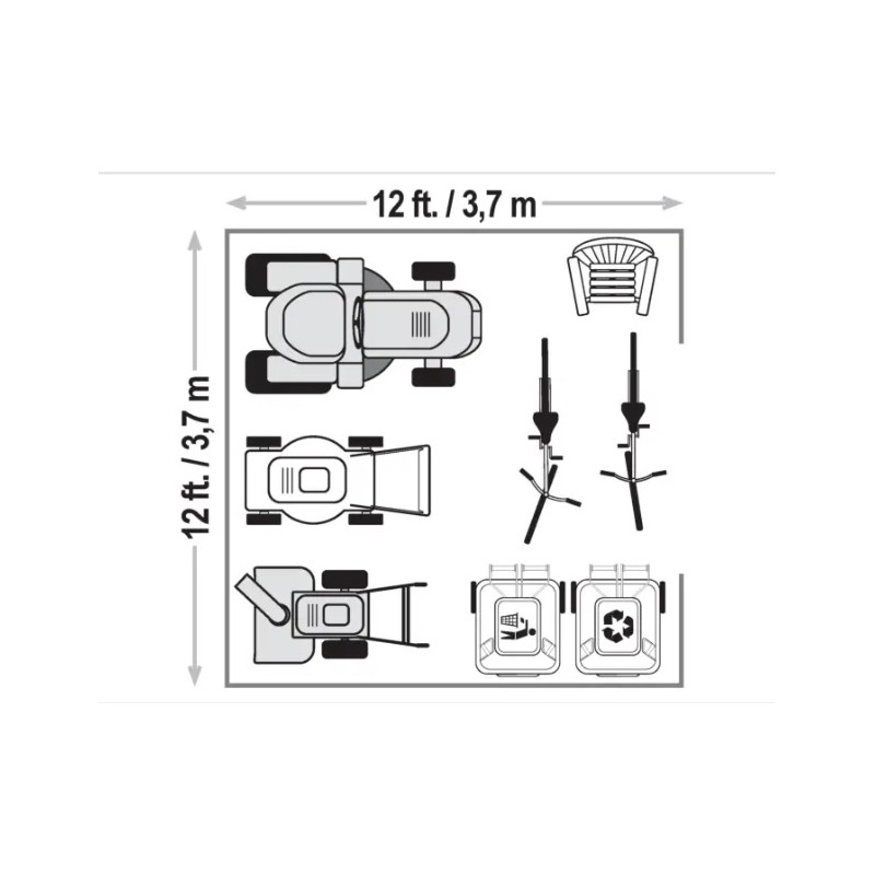 Arrow 12x12 Classic Metal Shed  - Blue Grey (CLG1212BG)