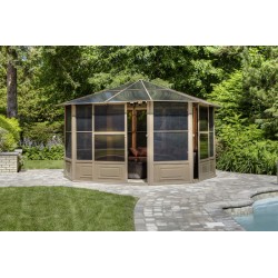 Gazebo Penguin Florence - Solarium 12x12 Polycarbonate Roof  - Sand (41212-12)