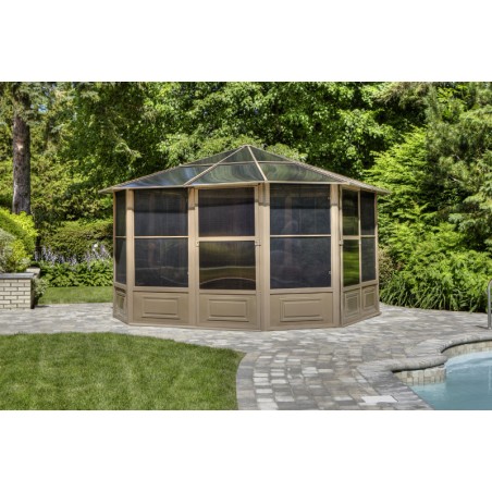 Gazebo Penguin Florence - Solarium 12x12 Polycarbonate Roof  - Sand (41212-12)