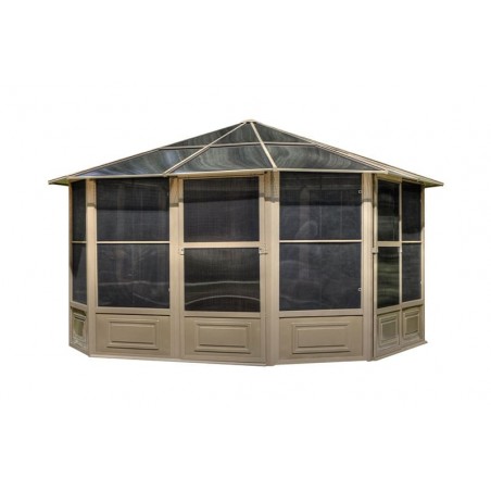 Gazebo Penguin Florence - Solarium 12x12 Polycarbonate Roof  - Sand (41212-12)