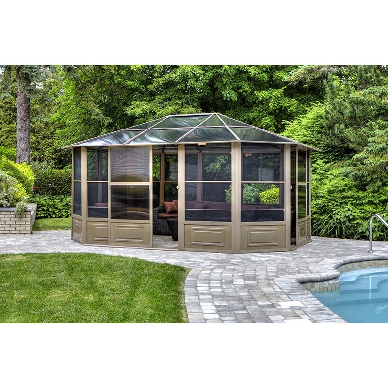 Gazebo Penguin Florence - Solarium 12x15 Polycarbonate Roof  - Sand (41215-12)