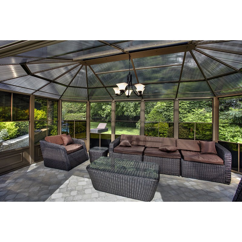 Gazebo Penguin Florence - Solarium 12x15 Polycarbonate Roof  - Gray (41215-32)