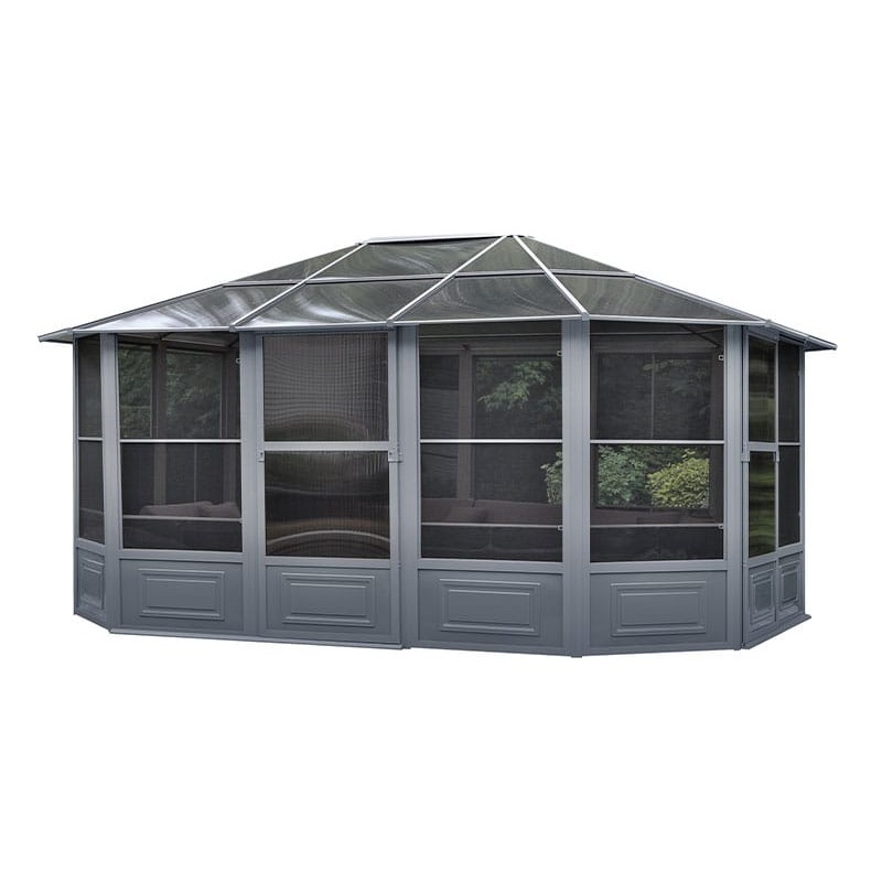Gazebo Penguin Florence - Solarium 12x15 Polycarbonate Roof  - Gray (41215-32)