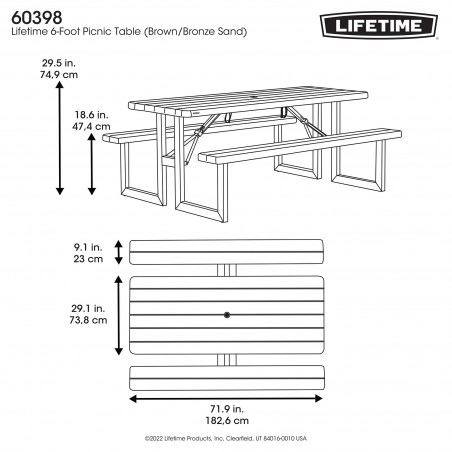 Lifetime 6-PACK Craftsman Folding 6-Foot Picnic Tables (60398)