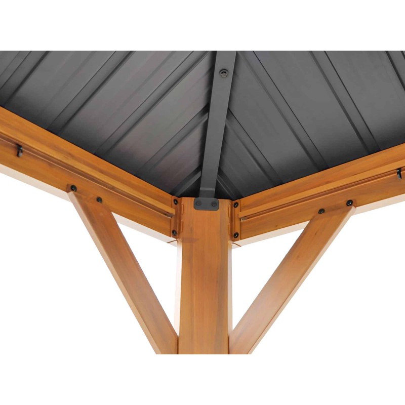 Gazebo Penguin Yosemite 10x12 Gazebo Aluminum Frame Wood Finish (41012MR-62)