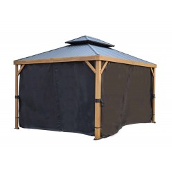 Gazebo Penguin Yosemite 10x12 Polyester Privacy Curtains - Black (23-008)