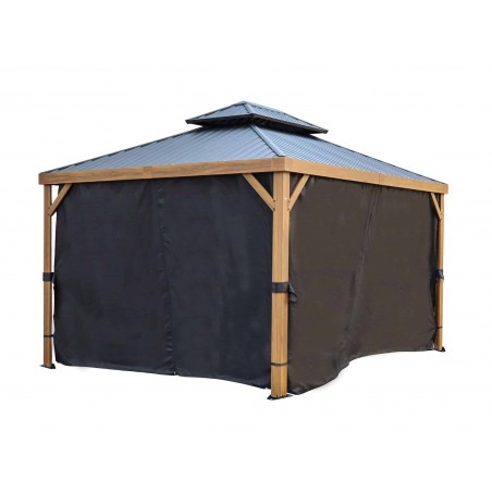 Gazebo Penguin Yosemite 10x12 Polyester Privacy Curtains - Black (23-008)