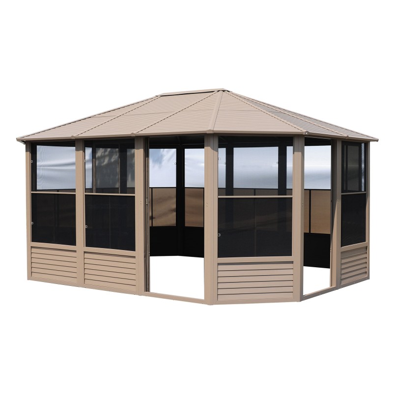 Gazebo Penguin Florence - Solarium 12x15 Metal Roof - Sand (41215MR-12)