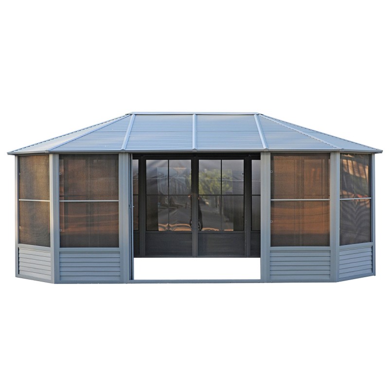 Gazebo Penguin Florence - Solarium 12x18 Metal Roof - Gray (41218MR-32)