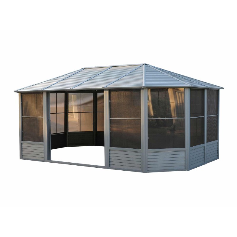 Gazebo Penguin Florence - Solarium 12x18 Metal Roof - Gray (41218MR-32)