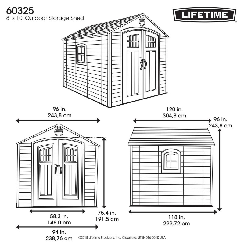 Lifetime 8x10 Outdoor Storage Shed (60325)