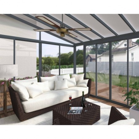 Palram - Canopia SanRemo 10' x 14' Patio Enclosure Kit - Gray/Clear with Screen Doors (6) (HG9071)