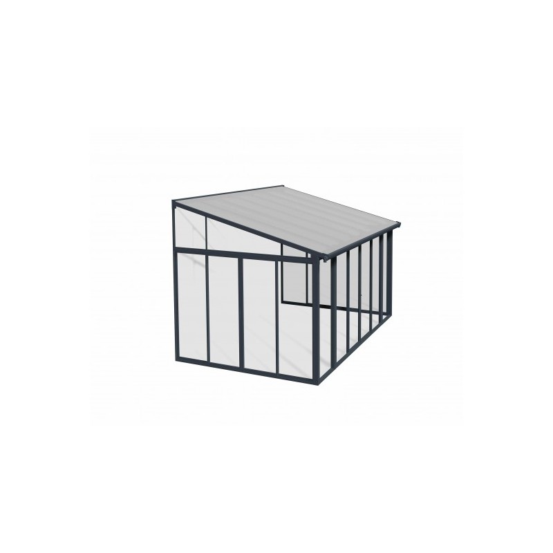 Palram - Canopia SanRemo 10' x 18' Patio Enclosure Kit - Gray/Clear with Screen Doors (6) (HG9072)