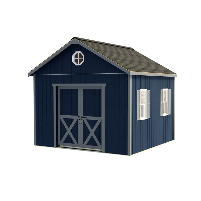 Best Barns Shedquarters 12x20 Pre-Cut Wood Shed Kit w/ Sliding Doors Centered on Gable (SQUASD20)