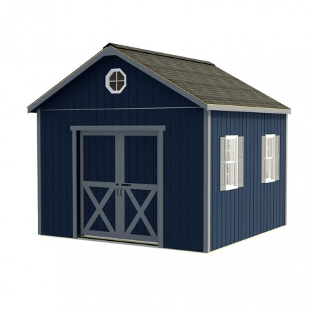 Best Barns Shedquarters 12x20 Pre-Cut Wood Shed Kit w/ Sliding Doors Centered on Gable (SQUASD20)