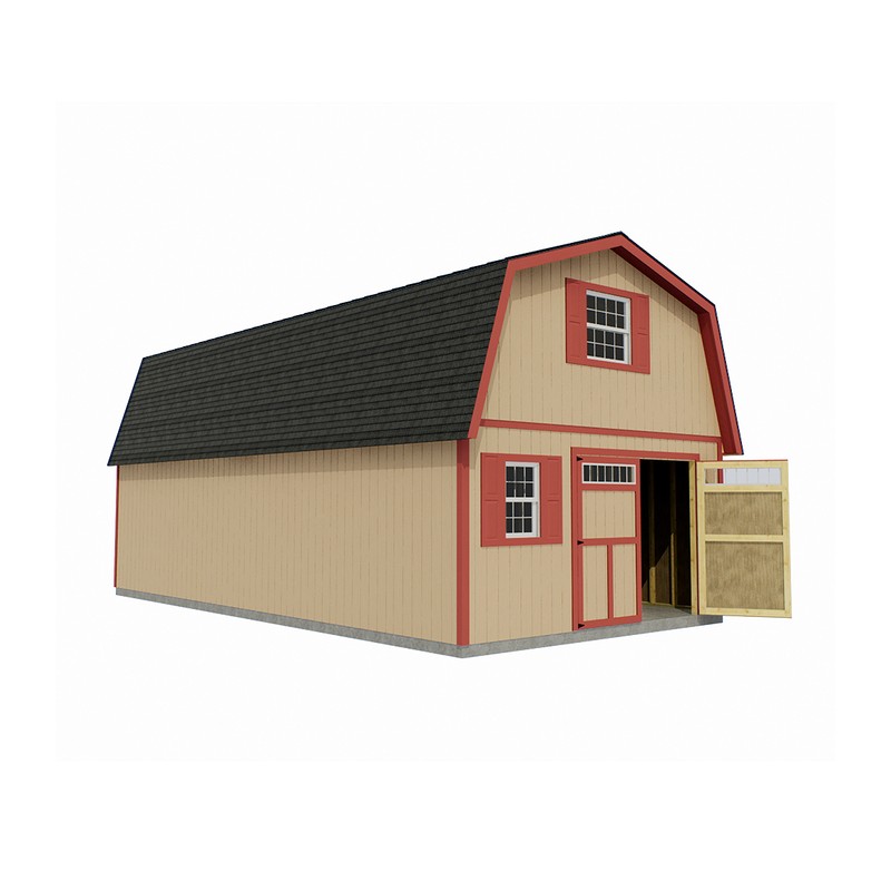 Best Barns Handcrafted Homestead 16x20 Pre-cut XL Wood Barn Kit w/ Full Loft & Transom Doors (HHOMTD20)