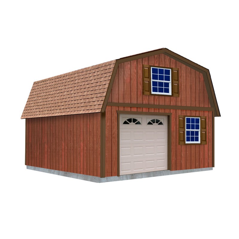 Best Barns Maker's Loft 16x28 XL Pre-cut Garage Kit w/ Full Second Floor + Stairs (MLOFND28)