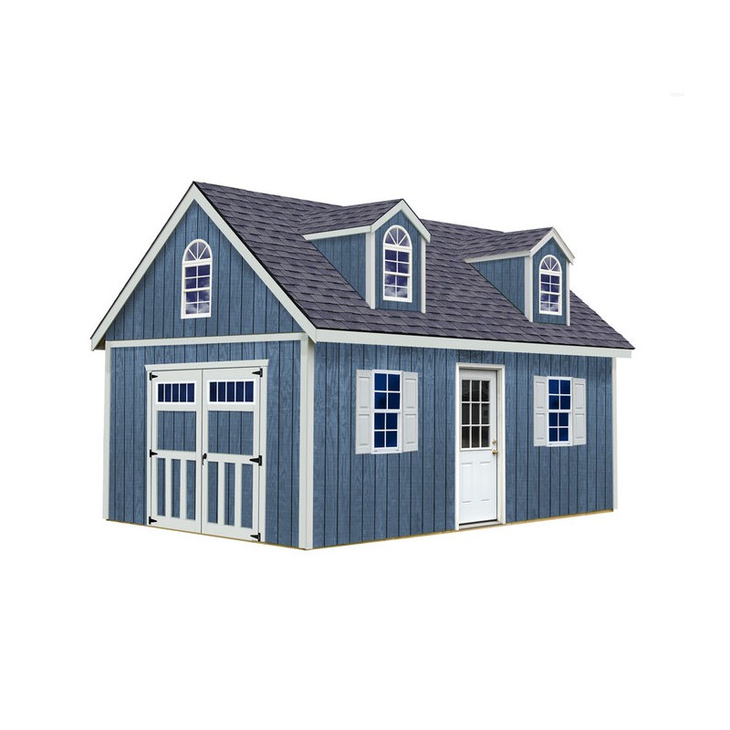 Best Barns Planner's Paradise Elite 12x16 Pre Cut Wood Shed - Transom Doors + Dormer Kit (PPARTD16DR)