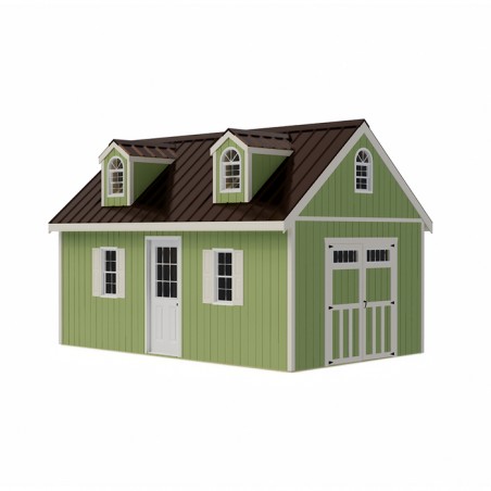 Best Barns Planner's Paradise Elite 12x16 Pre Cut Wood Shed - Transom Doors + Dormer Kit (PPARTD16DR)
