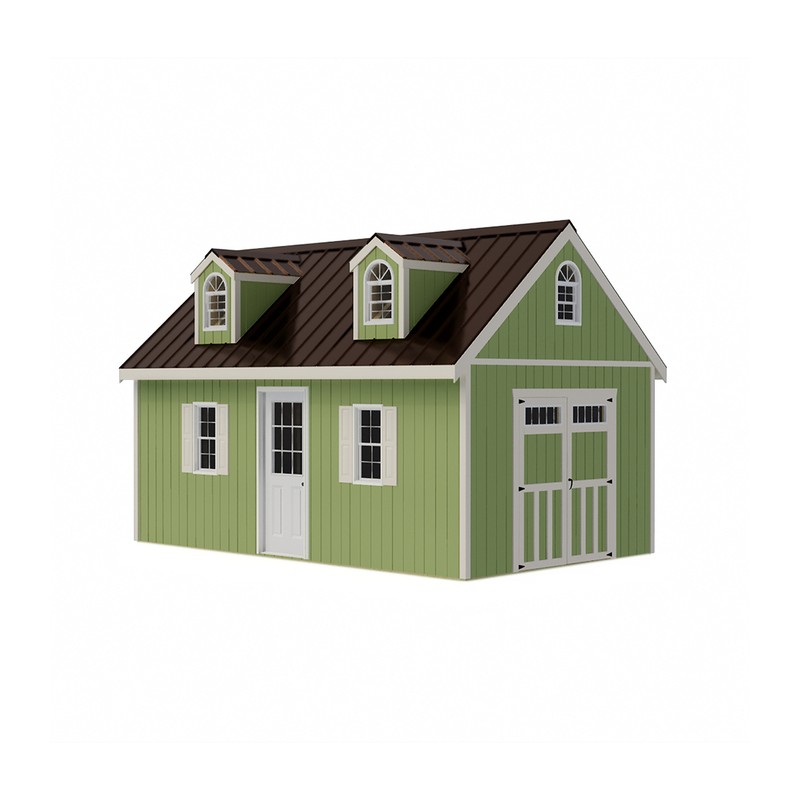 Best Barns Planner's Paradise Elite 12x20 Pre-cut Wood Shed - Transom Doors + Dormer Kit (PPARTD20DR)