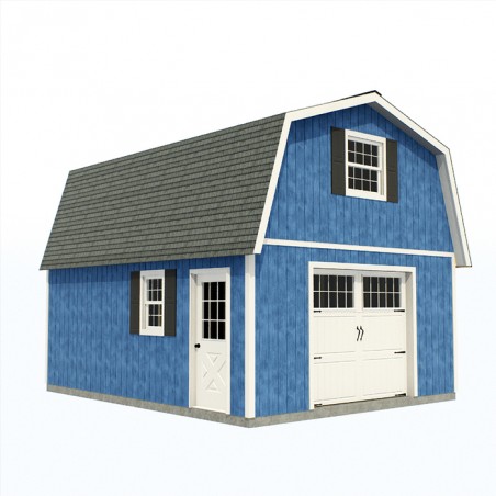 Best Barns Jefferson 16x20 Wood Garage Kit - All Pre-Cut (jefferson_1620)