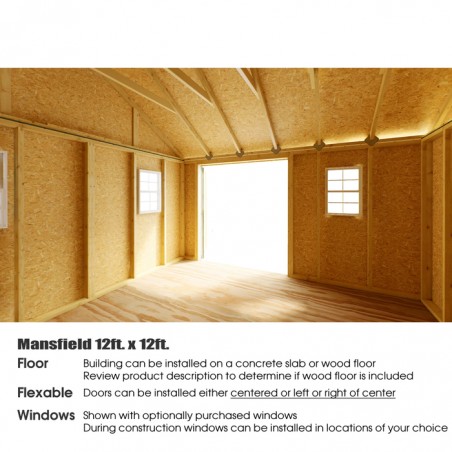 Best Barns Mansfield 12x12 Wood Storage Shed Kit (mansfield_1212)