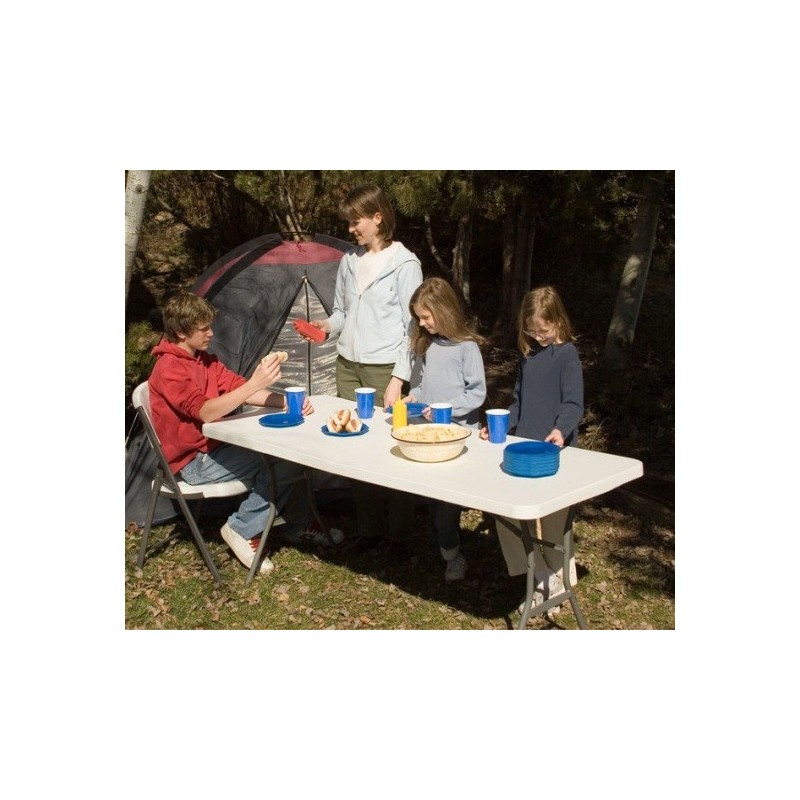 Lifetime 6 ft. Light Commercial Fold-In-Half Table with Handle (25011)