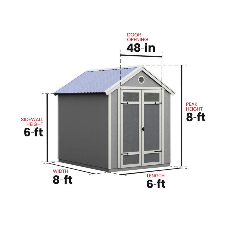 Handy Home 6' x 8' Gable w/ Metal Roof & Floor (19465-8)