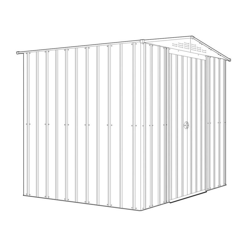 Globel 8x6 Metal Storage Shed with Double Sliding Doors (MG86DF3S)